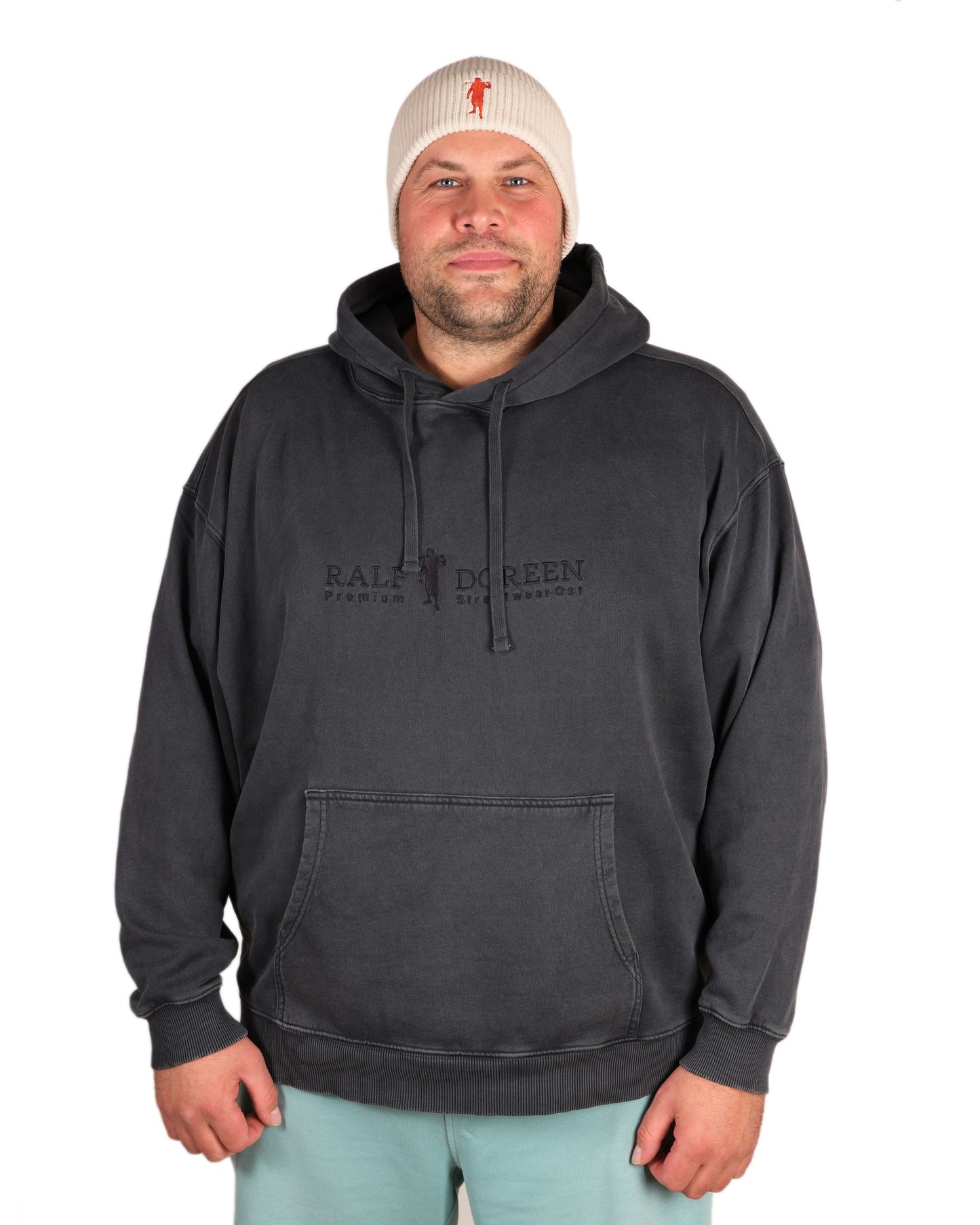 Kapuzenpullover Übergroß Schwarzer Stein