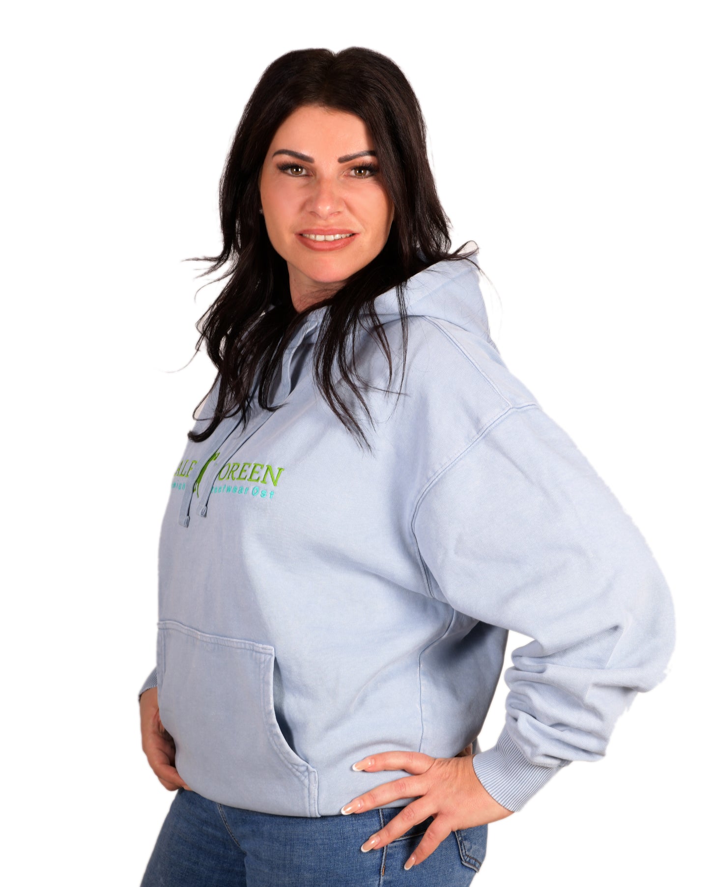 Kapuzenpullover Übergroß Blauer Stein
