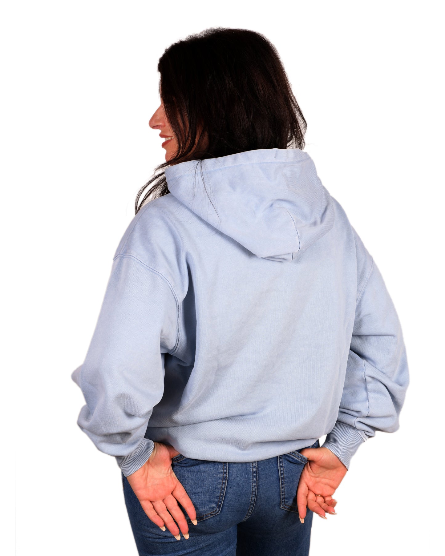 Kapuzenpullover Übergroß Blauer Stein