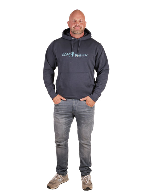 Kapuzenpullover Dunkelgrau Schriftzug Herren