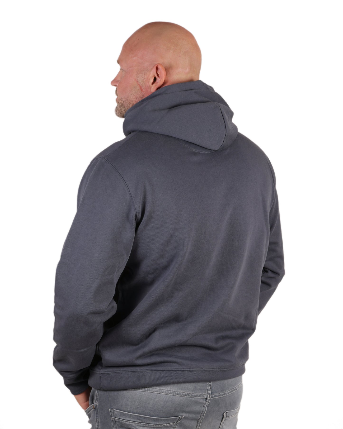 Kapuzenpullover Dunkelgrau Schriftzug Herren