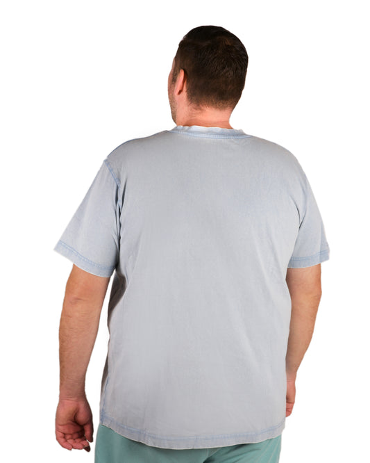 Nicki Robust Blauer Stein Logo Herren