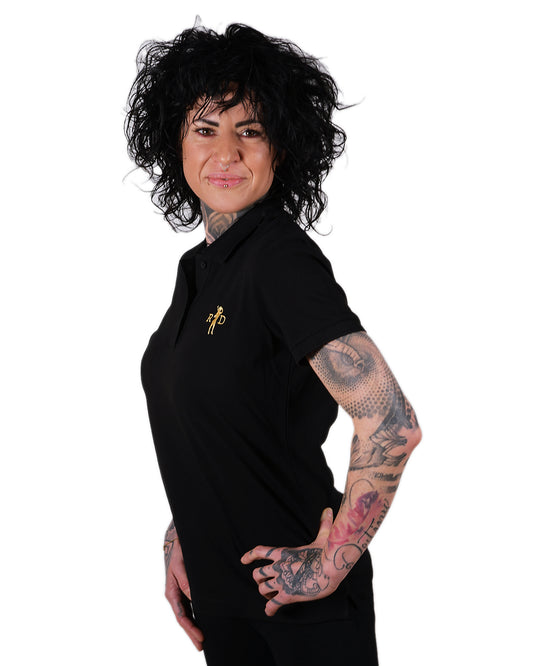 Poloshirt Schwarz R&D Logo Damen