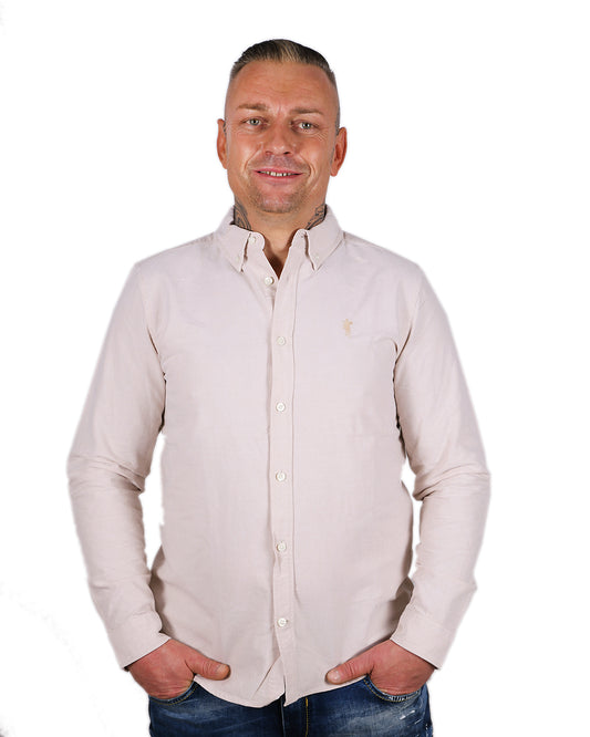 Feinstes Herrenhemd Creme Logo