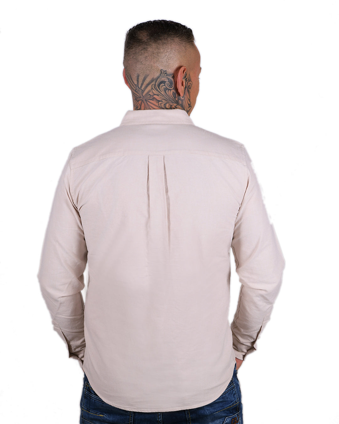 Feinstes Herrenhemd Creme Logo