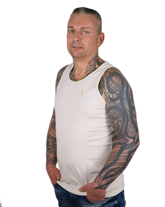 Krafthemd Creme Herren Logo