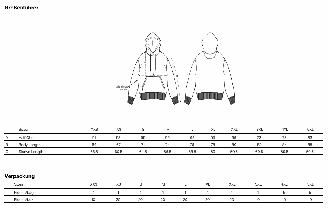 Kapuzenpullover Eisblau Schriftzug