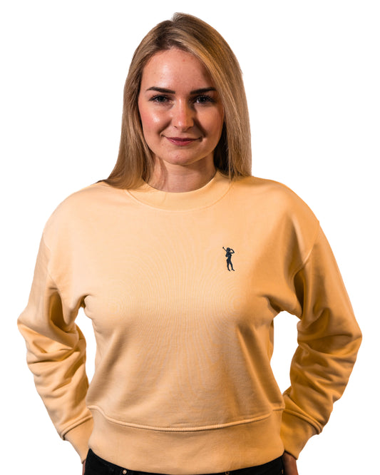 Pullover Halblang Butter Logo Damen