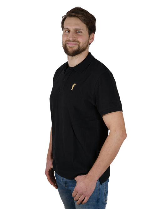 Poloshirt Schwarz Logo Herren