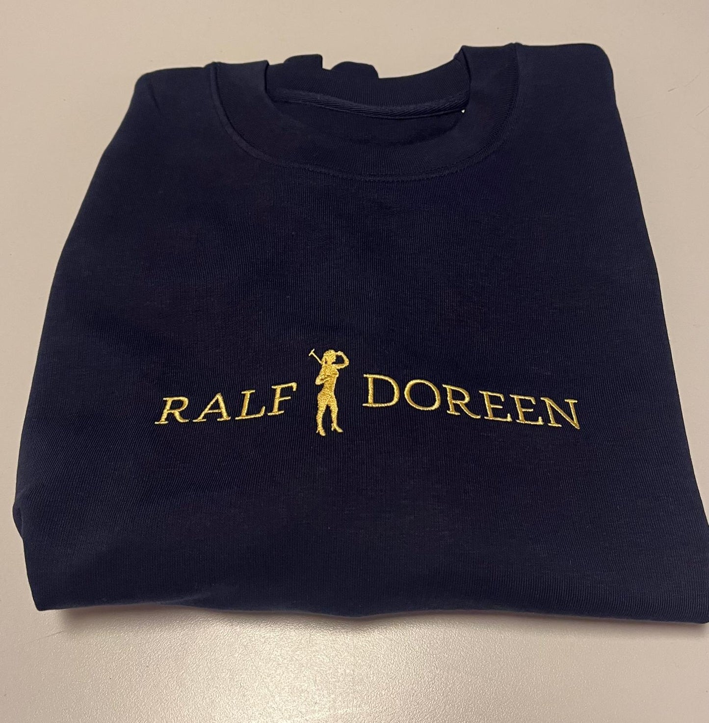 *Pullover Halblang Dunkelblau Schriftzug Damen