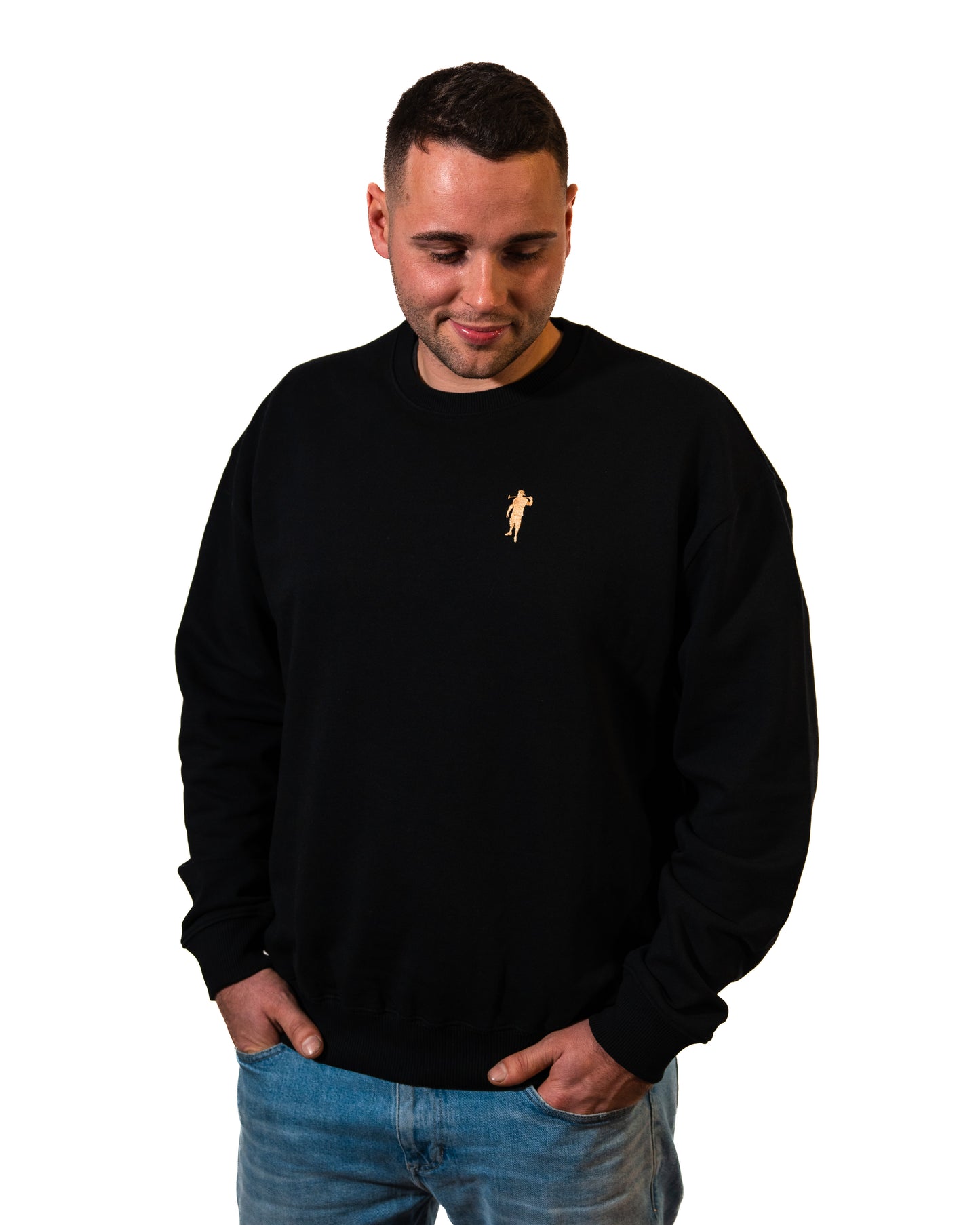 Pullover Schwarz schwer Logo Herren