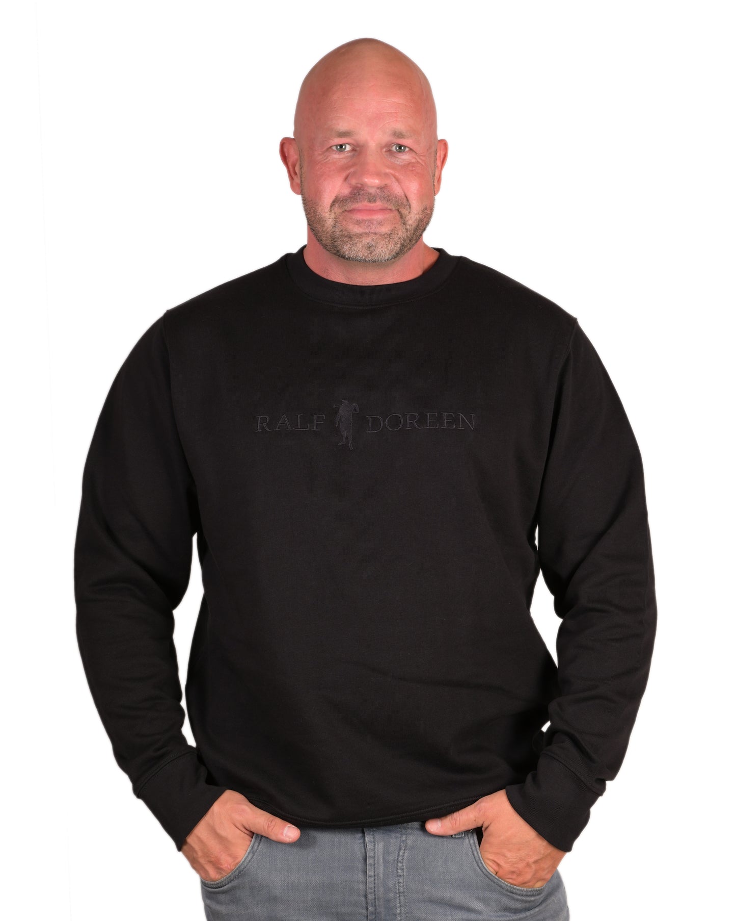 Pullover Schwarz Schriftzug Schwarz Herren