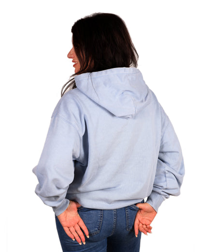Kapuzenpullover Übergroß Blauer Stein
