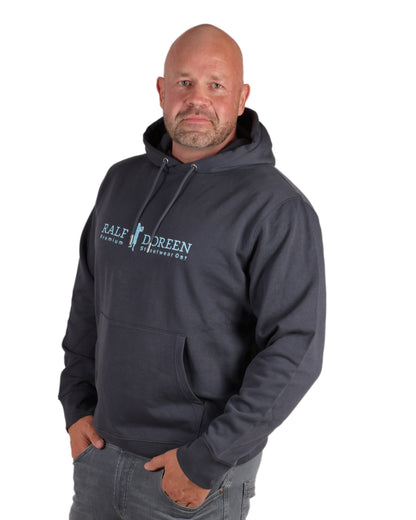 Kapuzenpullover Dunkelgrau Schriftzug Herren