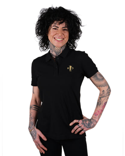 Poloshirt Schwarz R&D Logo Damen
