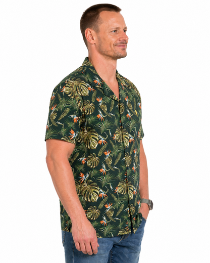 Hawaii Hemd Grün Logo Herren