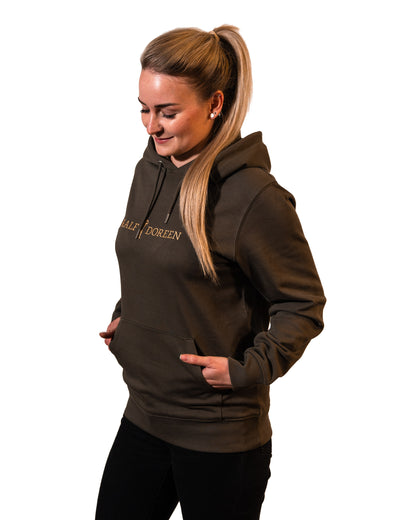 Kapuzenpullover Khaki Schriftzug Damen