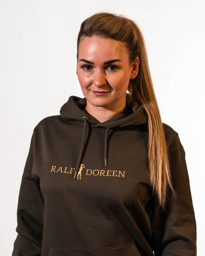 Kapuzenpullover Khaki Schriftzug Damen