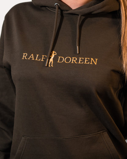 Kapuzenpullover Khaki Schriftzug Damen