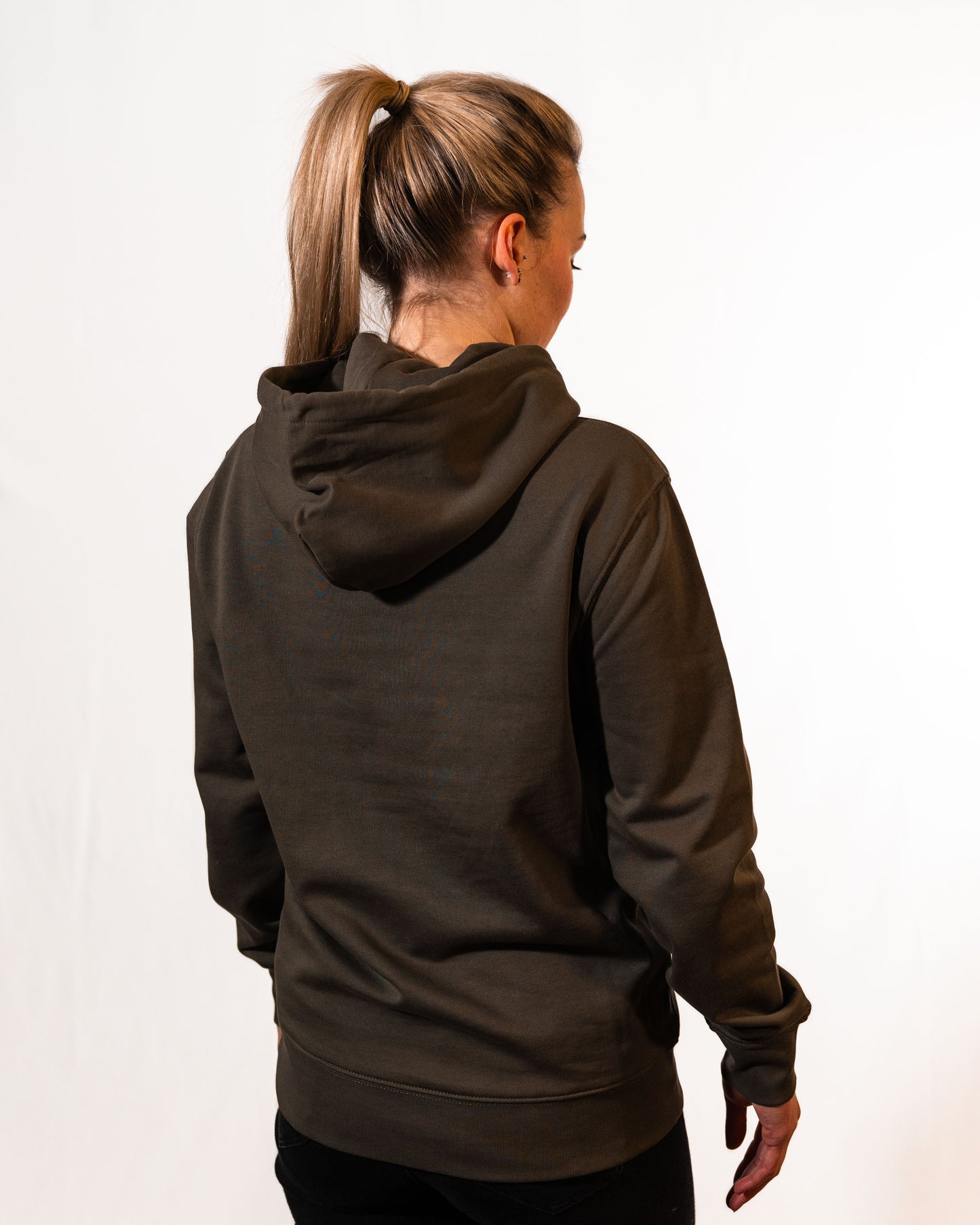 Kapuzenpullover Khaki Schriftzug Damen