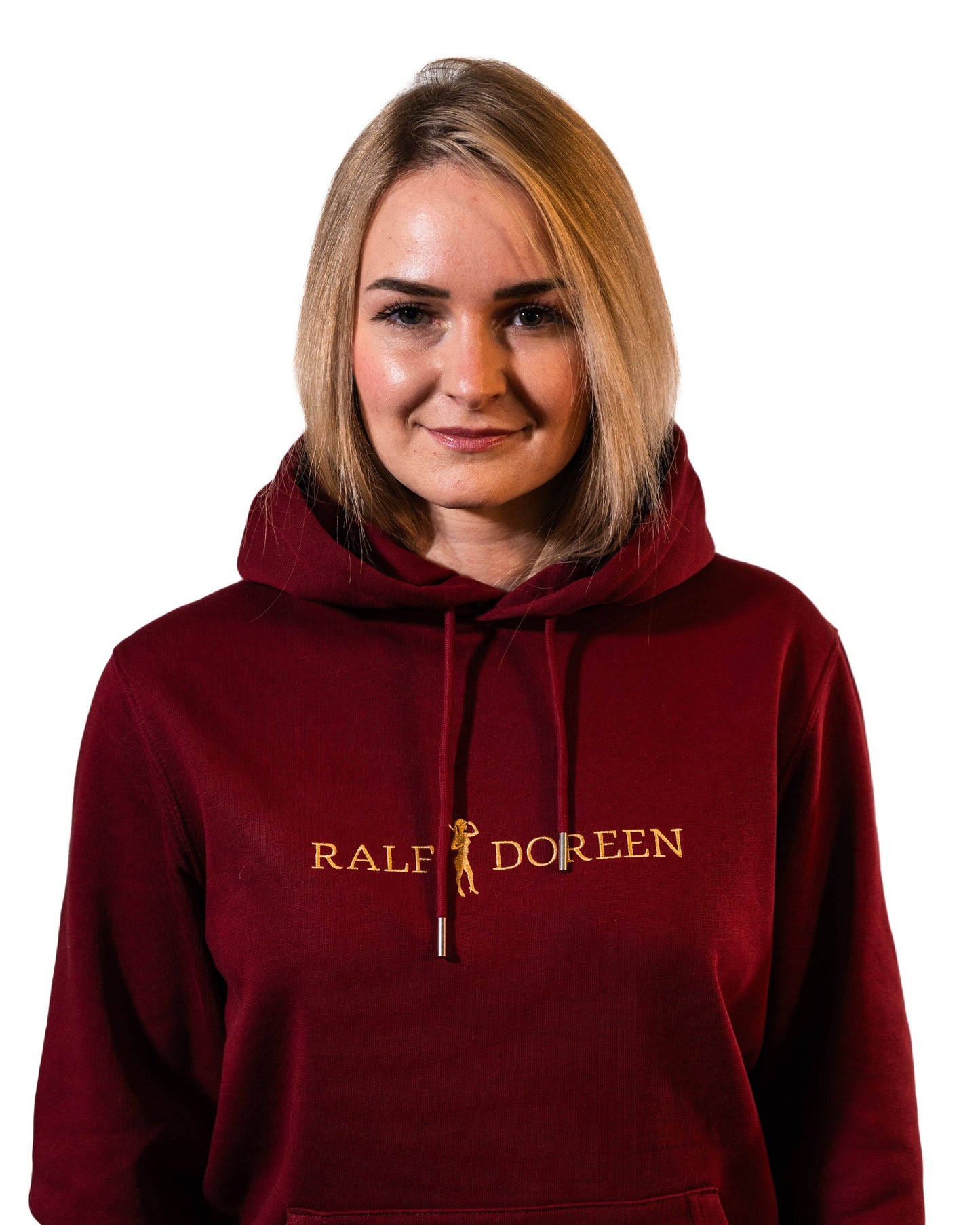 Kapuzenpullover Weinrot Schriftzug Damen