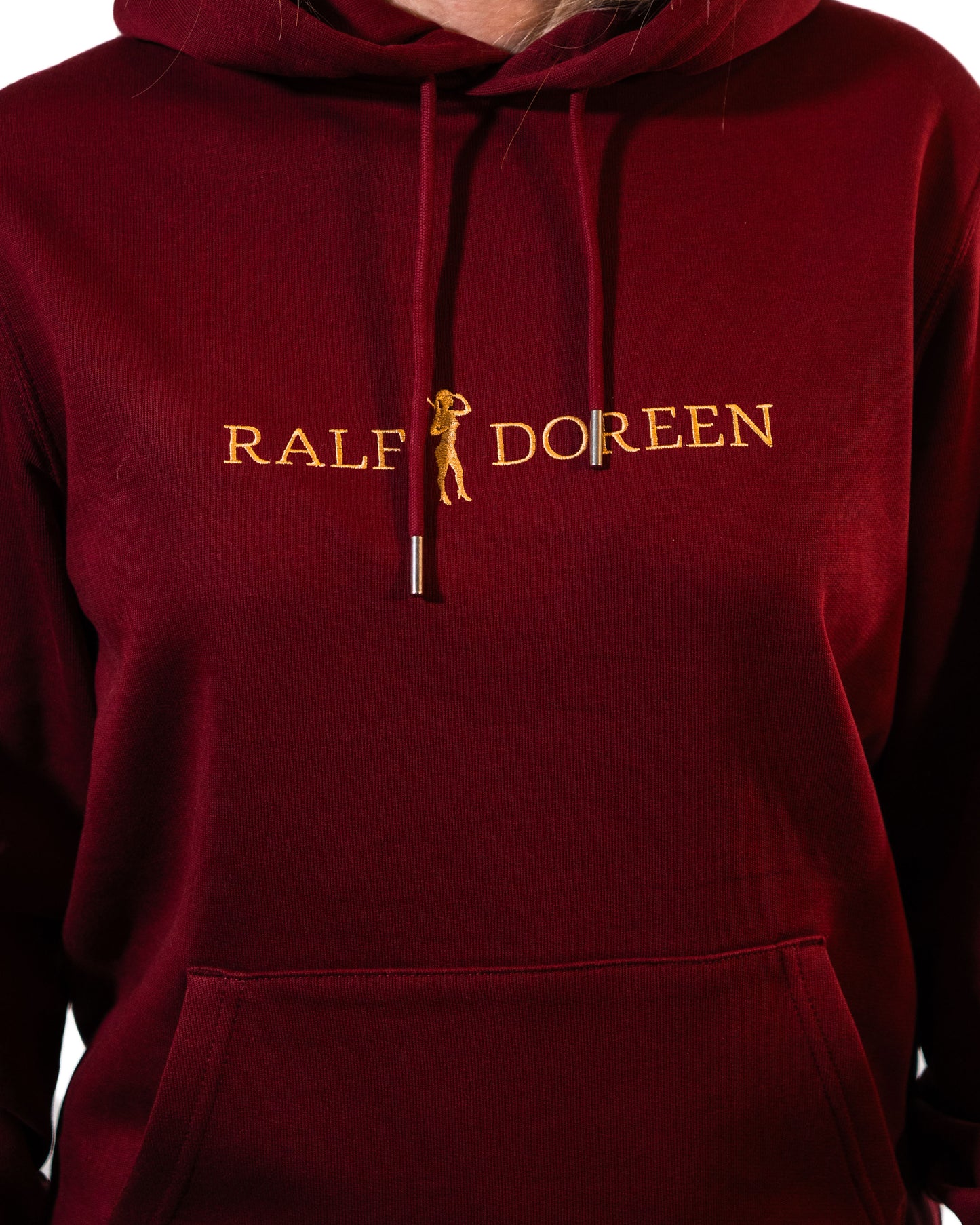 Kapuzenpullover Weinrot Schriftzug Damen