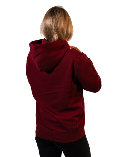 Kapuzenpullover Weinrot Schriftzug Damen