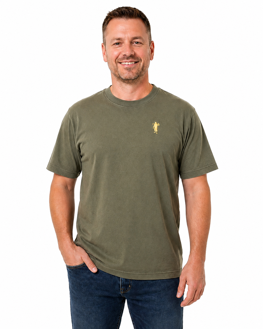 Nicki Robust verwaschenes Khaki Logo Herren