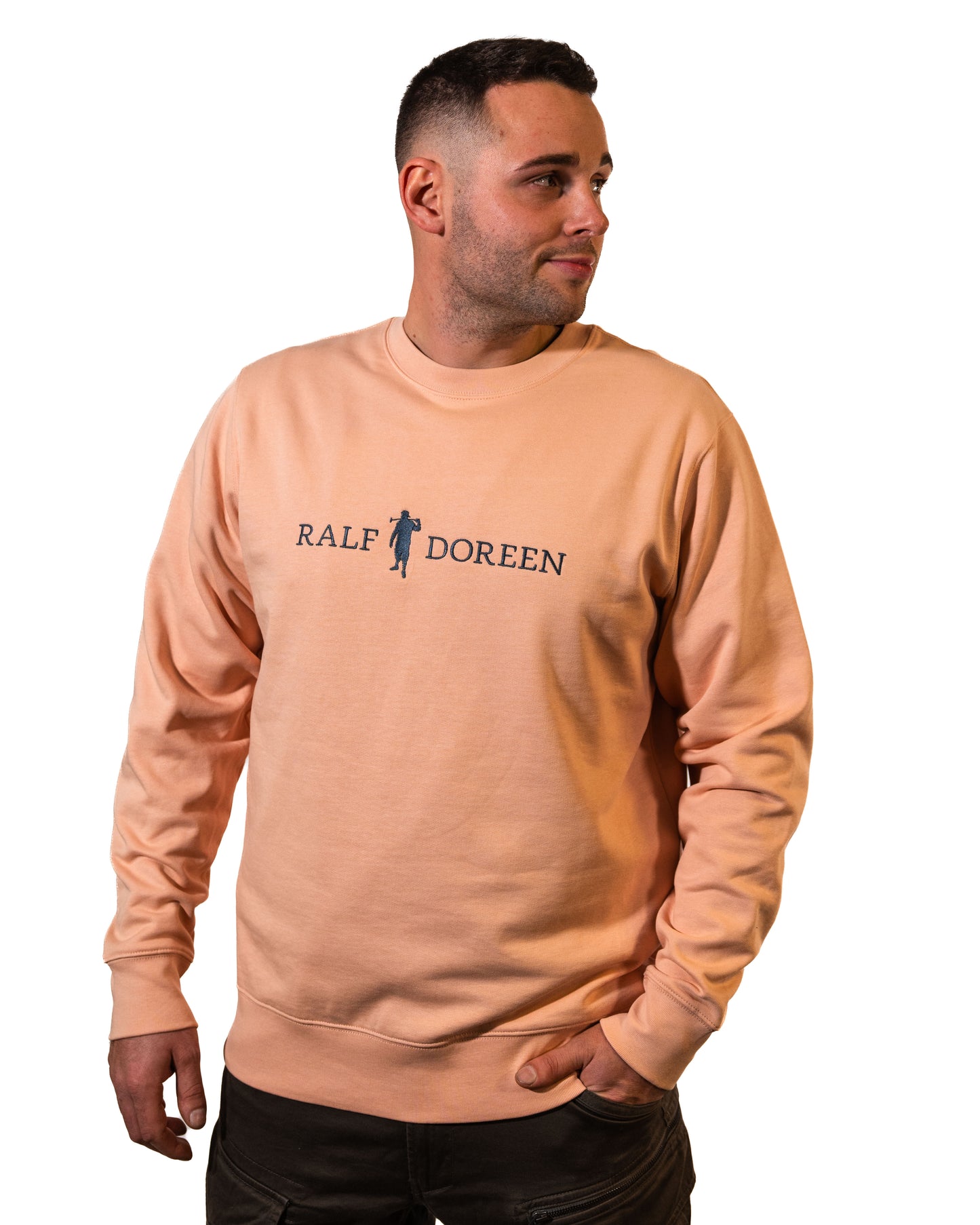 Pullover Aprikose Schriftzug Herren
