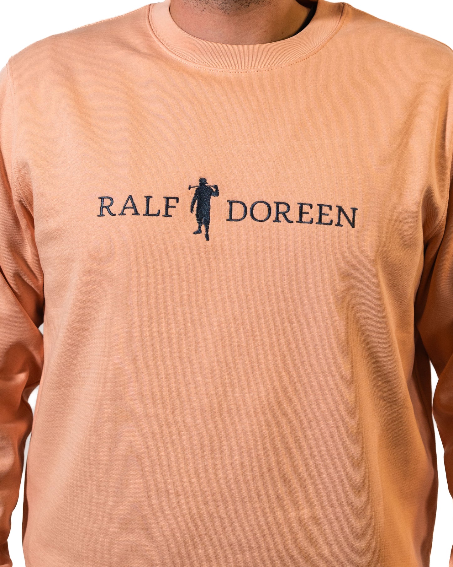 Pullover Aprikose Schriftzug Herren