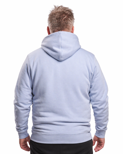 Kapuzenpullover Eisblau Schriftzug