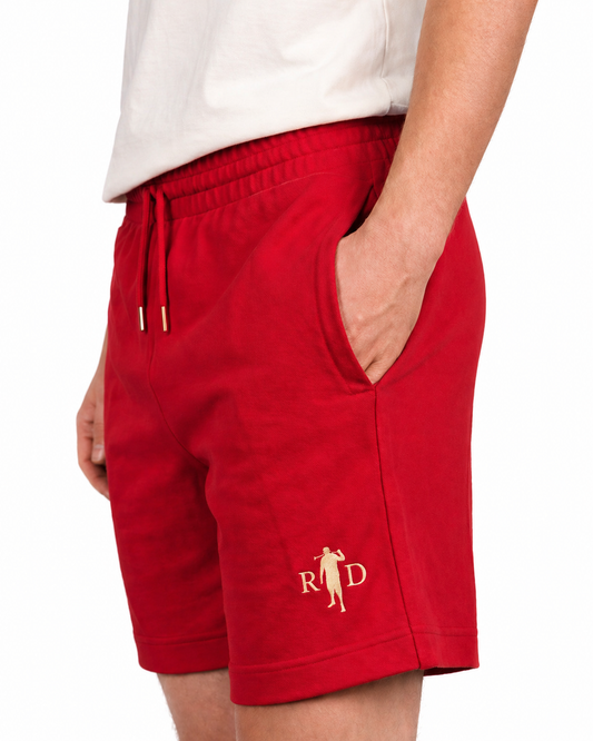 Turnhose Kurz mit Arschtasche Rot R&D Logo