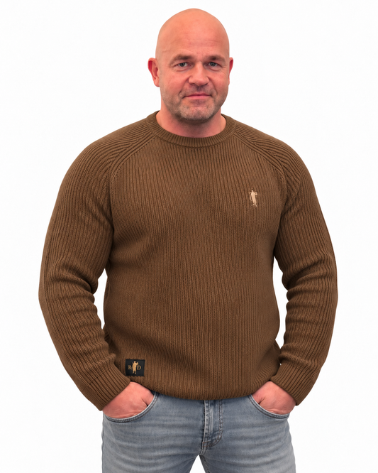 Pullover Grober Strick Toffee Logo