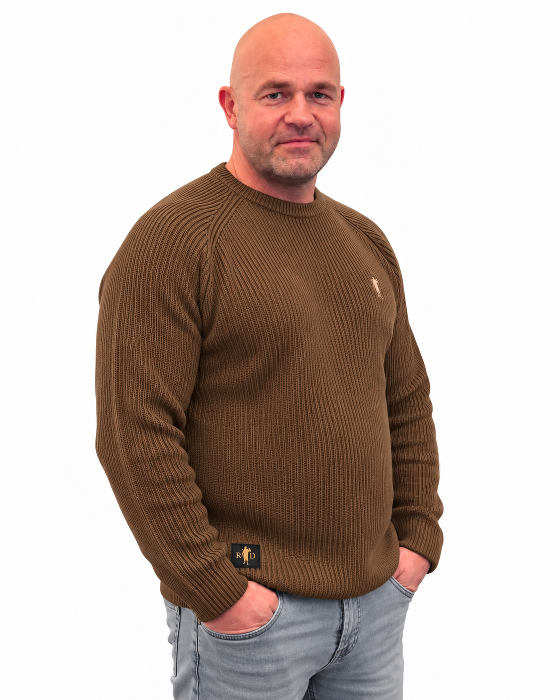 Pullover Grober Strick Toffee Logo