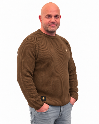 Pullover Grober Strick Toffee Logo