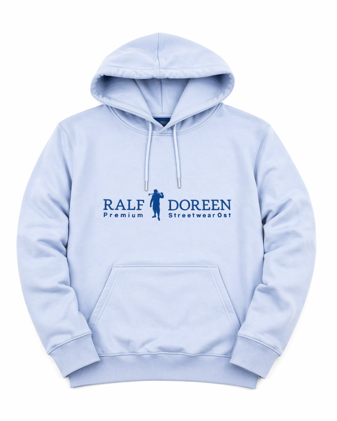 Kapuzenpullover Eisblau Schriftzug