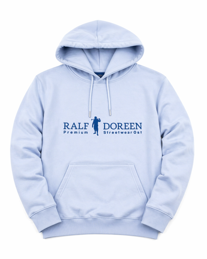 Kapuzenpullover Eisblau Schriftzug